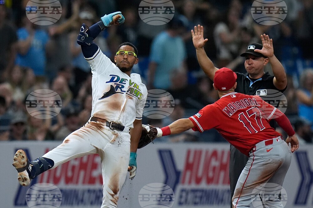 APTOPIX Angels Rays Baseball