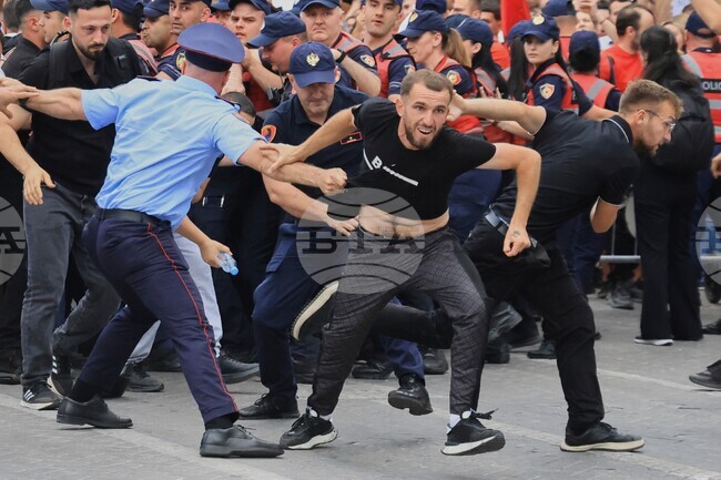 APTOPIX Albania Protest Kushner