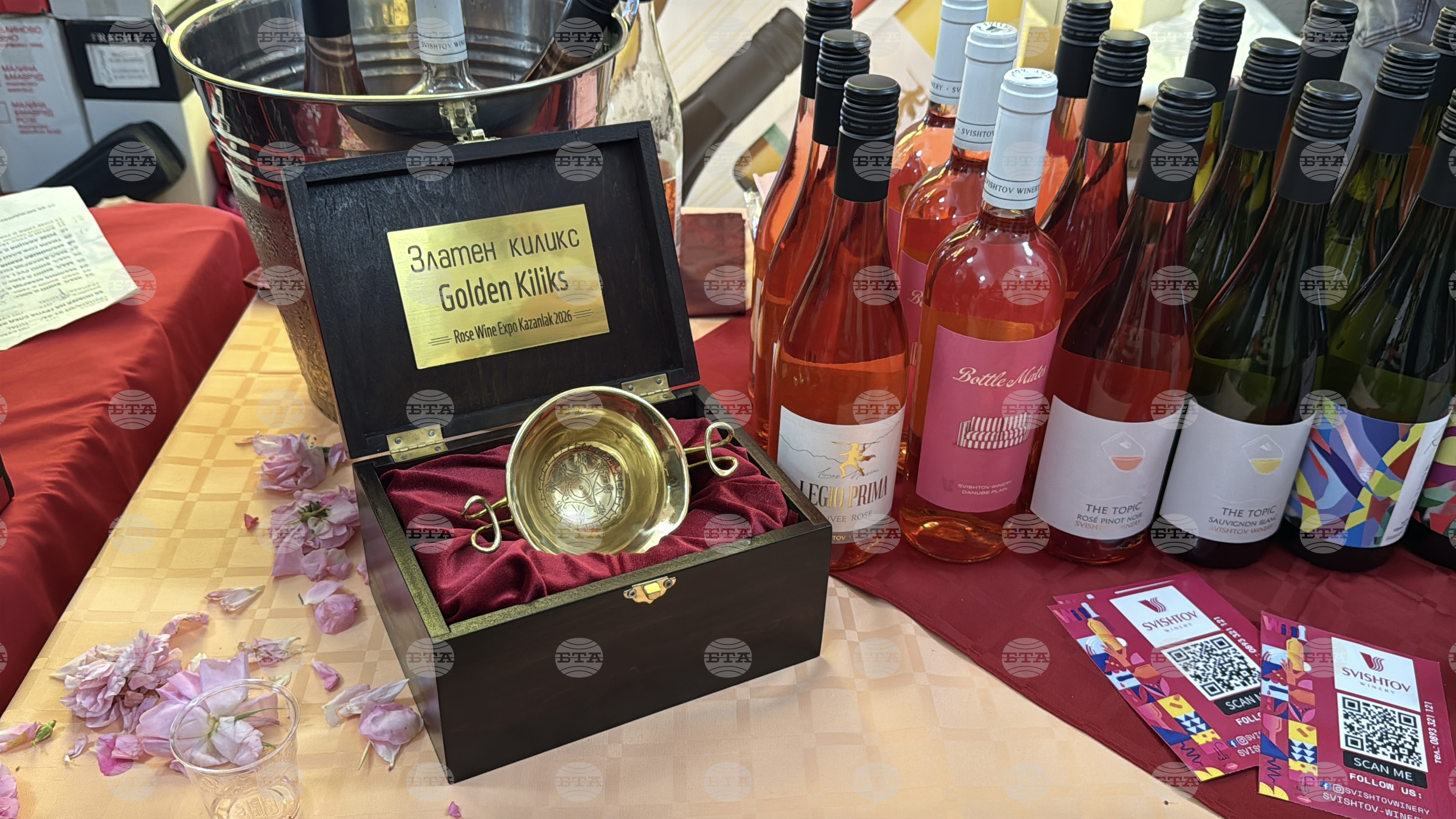 Винарна "Свищов" спечели наградата "Златен киликс" на фестивала Rose Wine Expo в Казанлък с розето Rose Legio Prima Cuvee