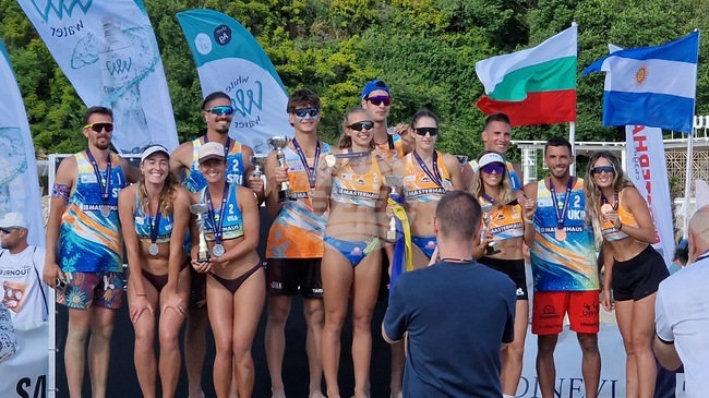 Medal Ceremony for Winners of Beach Pro Tour Futures in Sveti Vlas Takes Place