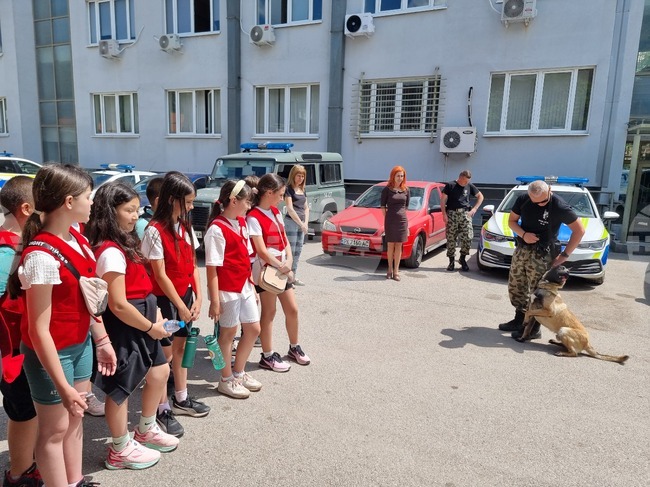 С демонстрации на полицейски кучета приключи обучението на участници в програмата „Детско полицейско управление“ в Перник 