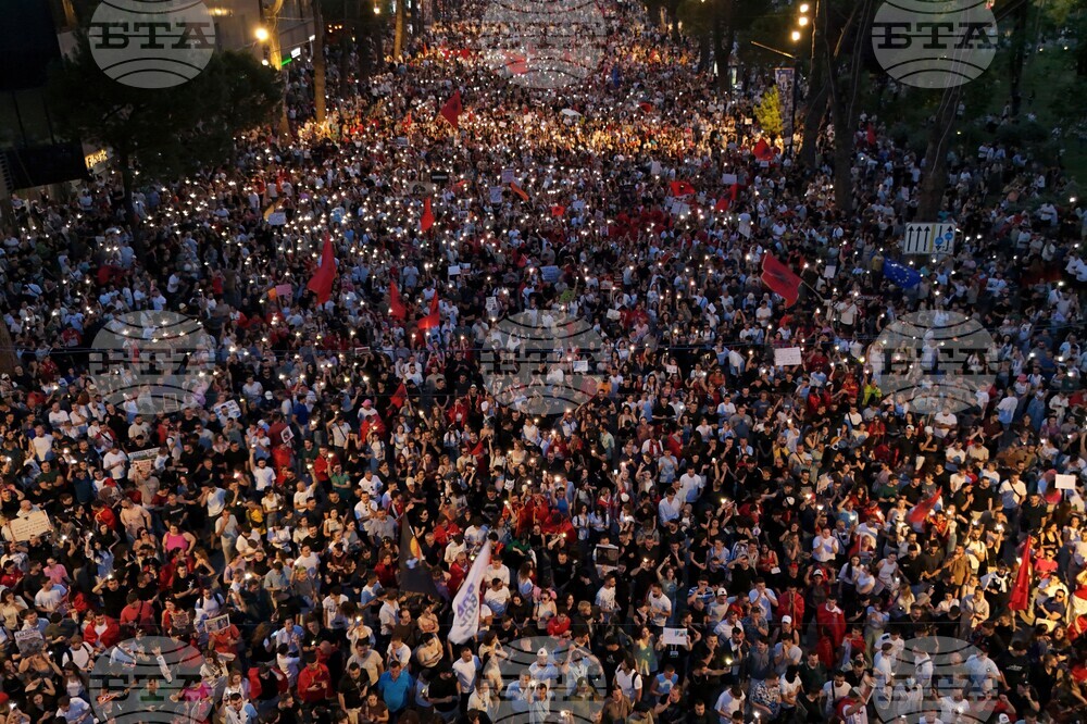 APTOPIX Albania Protest Kushner
