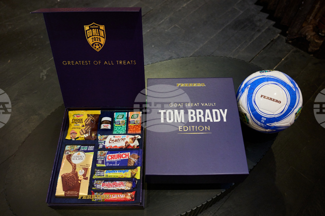 Tom Brady celebrates Ferrero’s GOAT Treat Vaults in New York