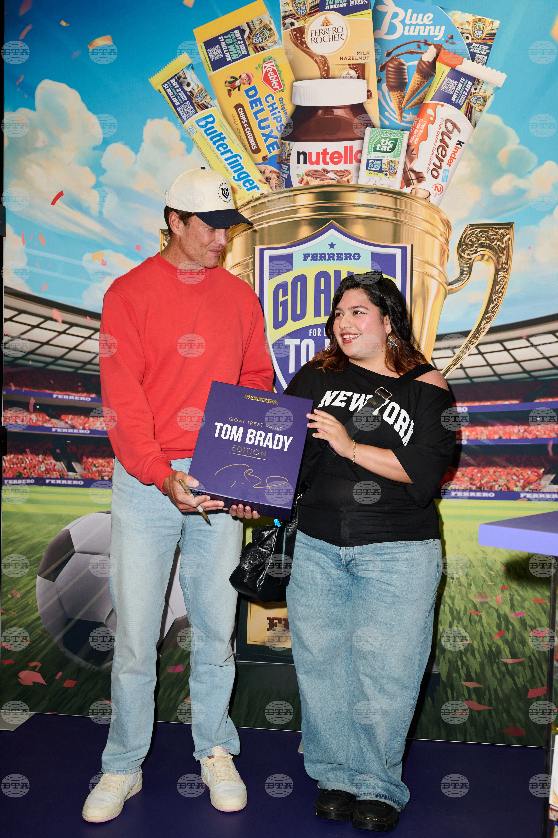 Tom Brady celebrates Ferrero’s GOAT Treat Vaults in New York