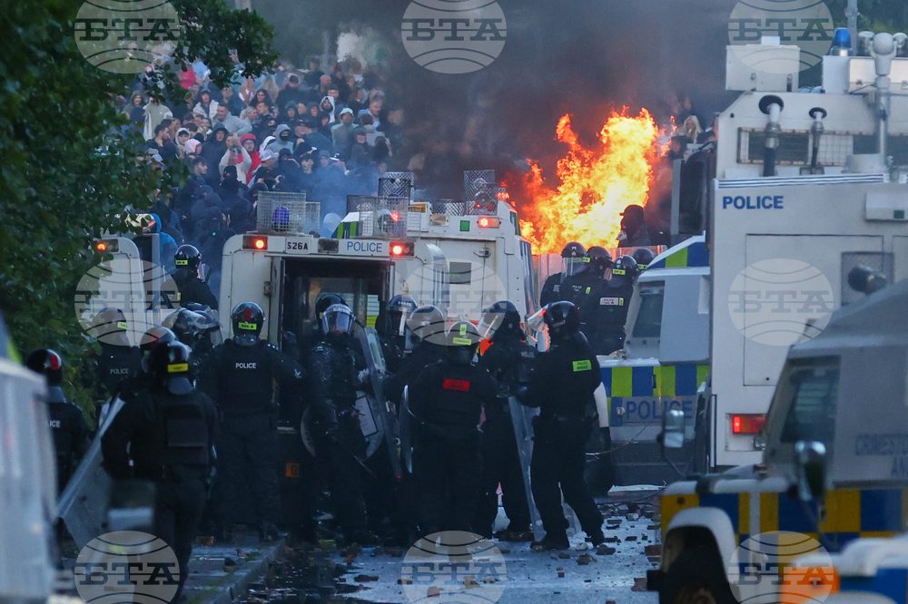 Britain Northern Ireland Stabbing Protests