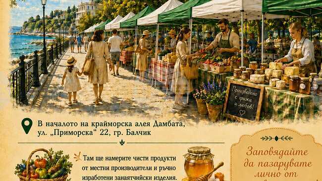 В Балчик откриват седми летен сезон на Фермерския пазар 