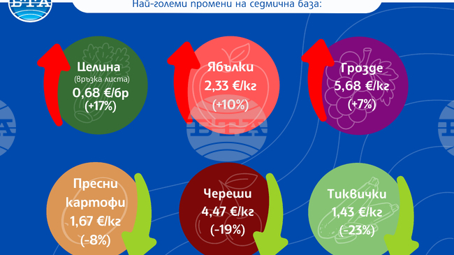 Летните плодове поевтиняват, докато вносните поскъпват, сочат данните на САПИ за цените на дребно у нас към 11 юни