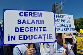 Румъния - Букурещ - протест на учители