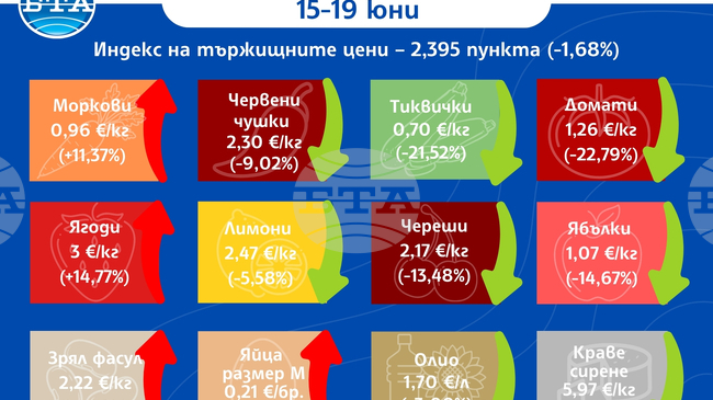 С близо 23 на сто надолу е цената на доматите на борсите у нас тази седмица, отчита ДКСБТ