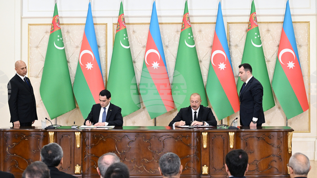 АЗЕРТАДЖ: Президентите на Азербайджан и Туркменистан подписаха документи за двустранно сътрудничество