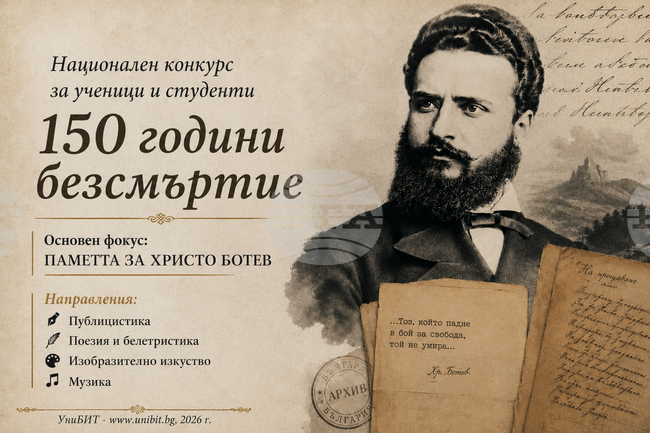 Национален конкурс за ученици и студенти „150 години безсмъртие“