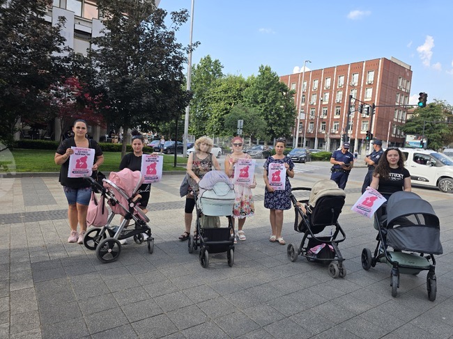 Граждани в Плевен излязоха на протест за достойно майчинство