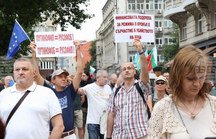 Граждани протестират пред сградата на президентството срещу правителството Демонстрацията под