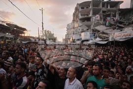 APTOPIX Palestinians Gaza WCup Soccer Reaction