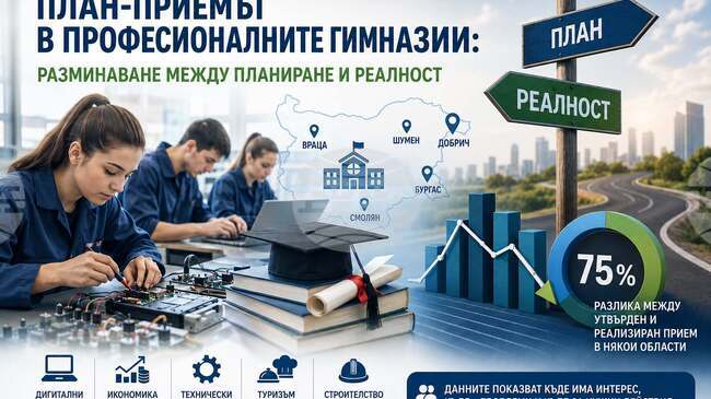 Планирането на професионалния прием трябва да отчита реалната запълняемост на местата, интереса на учениците и нуждите на регионалния бизнес, сочи анализ на БСК