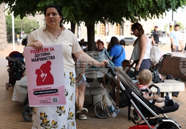 Родители протестират пред Министерския съвет с искане за промени в политиките за подкрепа на семействата с деца