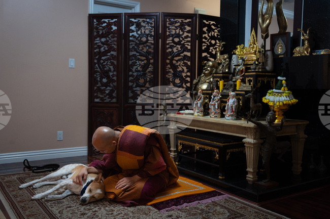 APTOPIX Walk for Peace Buddhist Monk