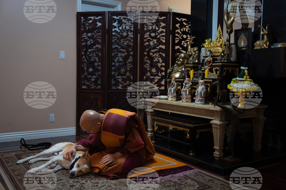 APTOPIX Walk for Peace Buddhist Monk