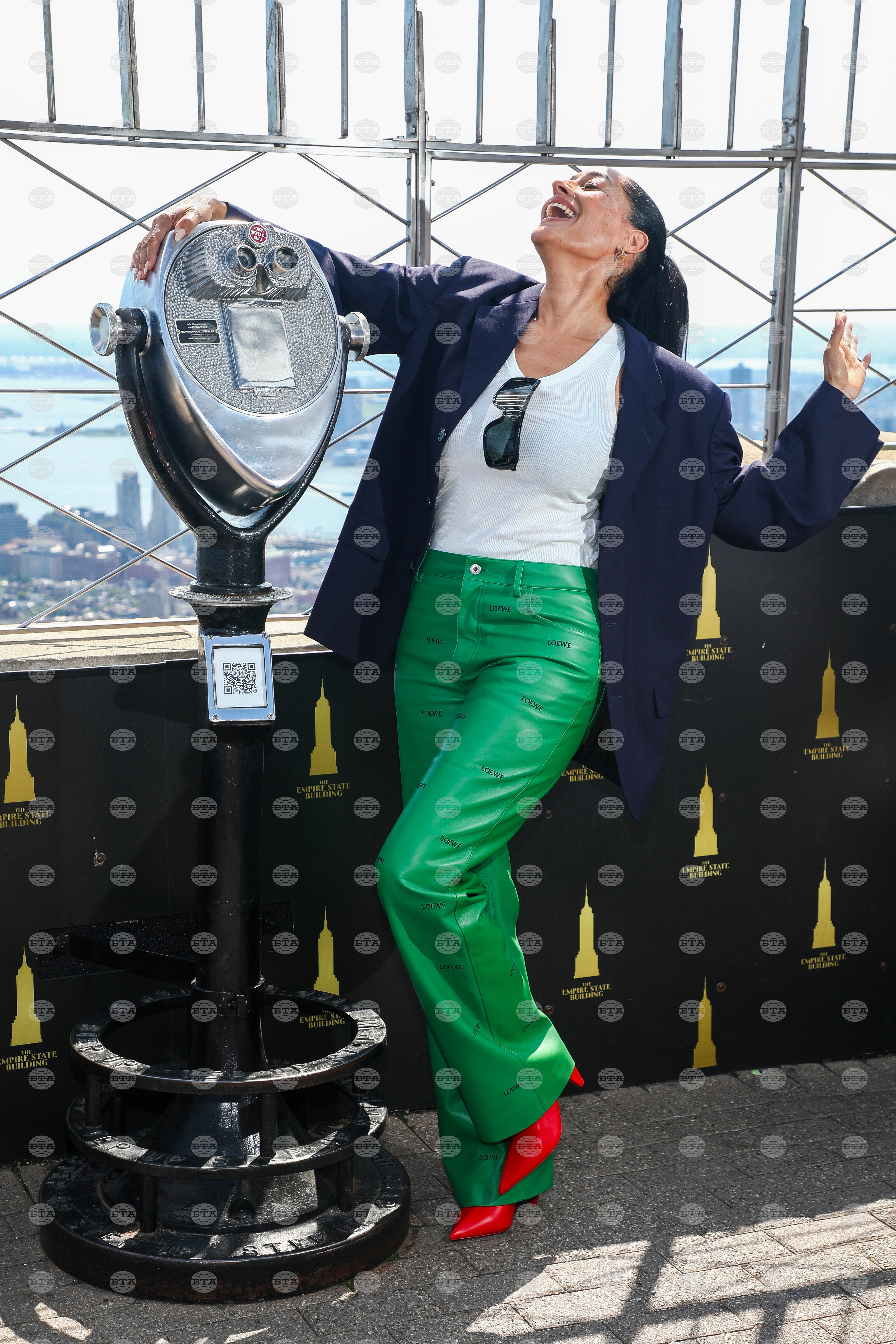 APTOPIX Tracee Ellis Ross Visits the Empire State Building