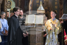 Видин - митрополит Пахомий - вечерня - молебен канон на Пресвета Богородица