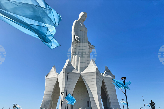 APTOPIX Poland Giant Virgin Mary