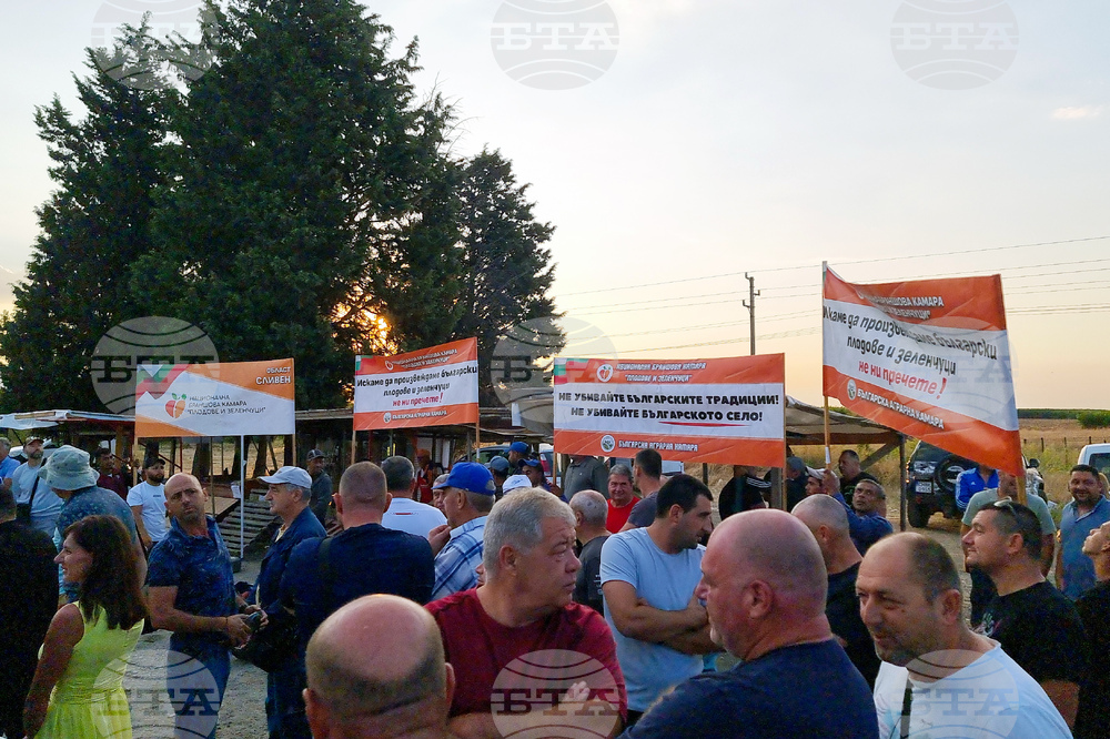 Сливен - производители на праскови - протест