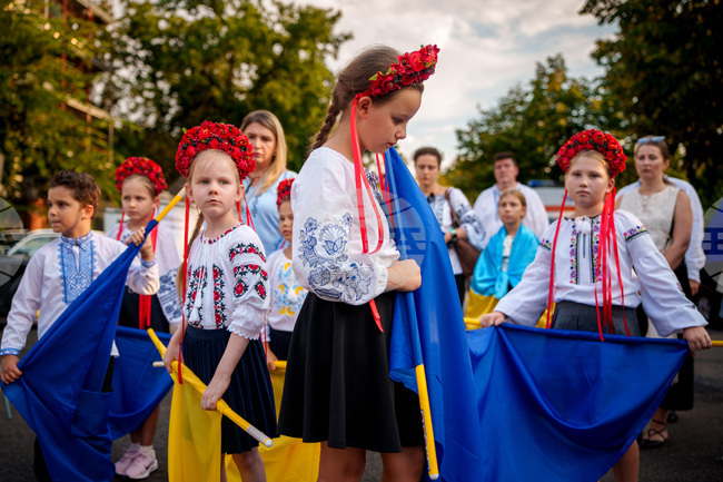 APTOPIX Romania Ukraine Independence Day