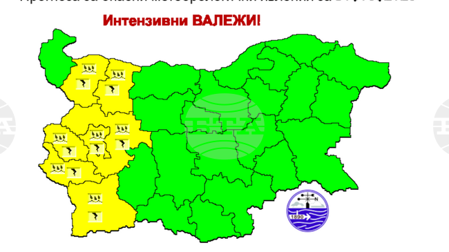Yellow Code Warning Issued for Heavy Rainfall in Seven Bulgarian Regions