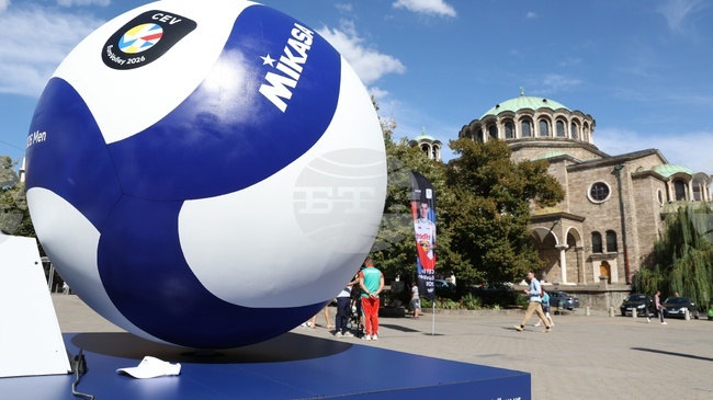 Giant Volleyball Installed in Central Sofia as Countdown to EuroVolley 2026 Begins