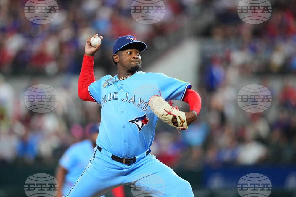 CORRECTION Blue Jays Rangers Baseball