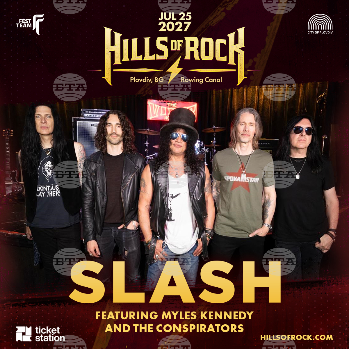 Slash ft. Myles Kennedy and The Conspirators са сред участниците в Hills Of Rock през 2027 г.