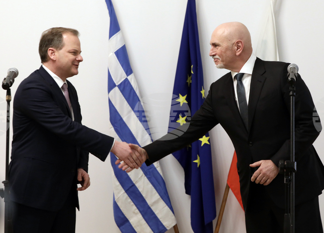 Николай Събев – Константинос Караманлис – брифинг 