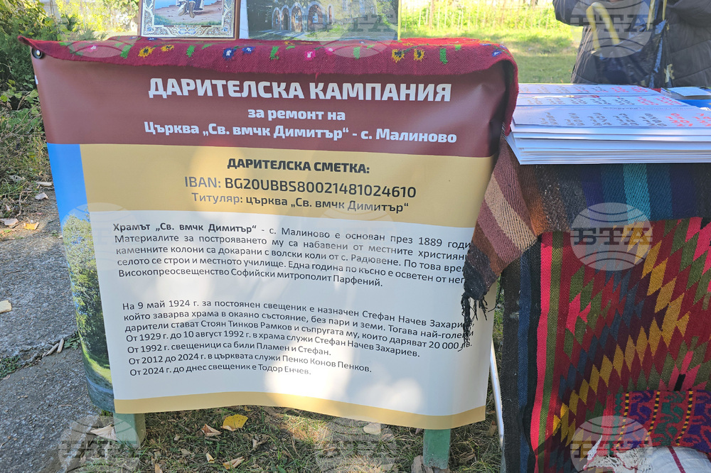 Село Малиново - храм - ремонт - дарения