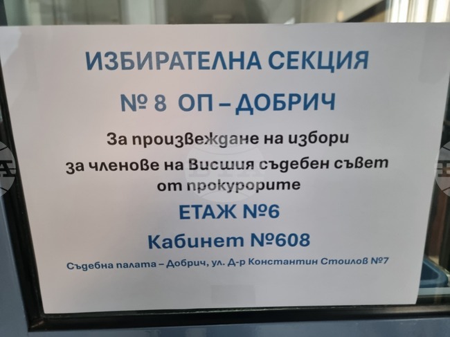 Общо 16 от 24 прокурори в Добрич гласуваха в избора за членове на ВСС от прокурорската квота