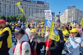 Румъния - протест - синдикати