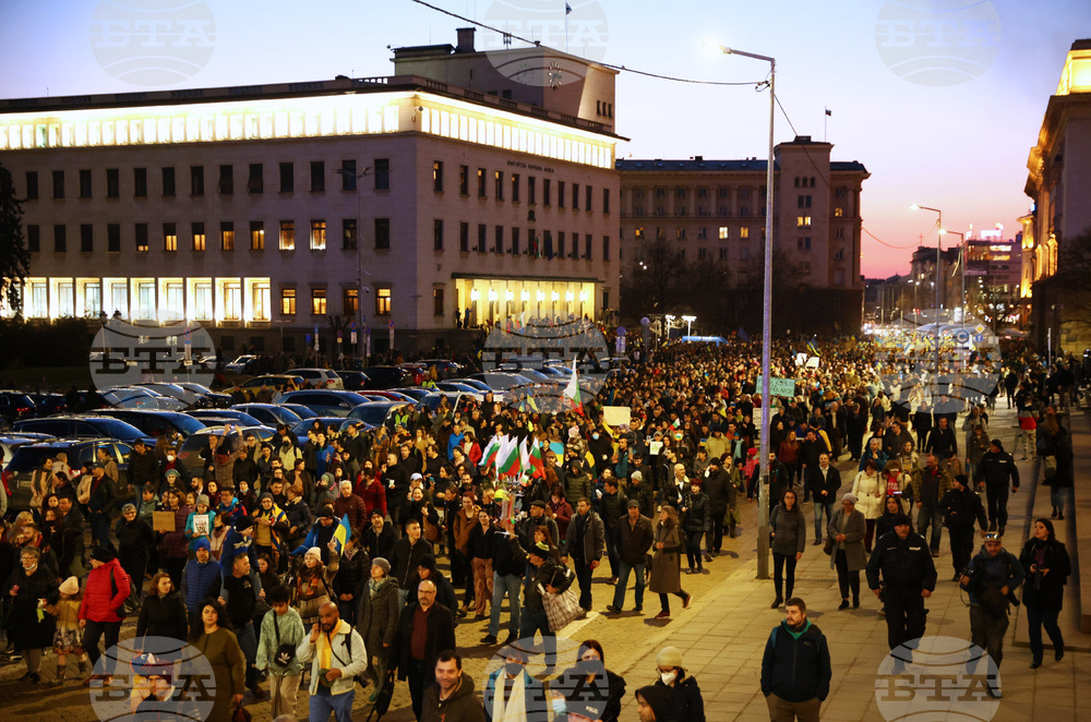 Peaceful March Held in Sofia in Support of Ukraine