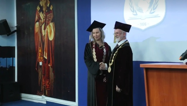 Ректорът на ВУТП професор д-р Миглена Темелкова стана почетен професор на Университета „Скопие“