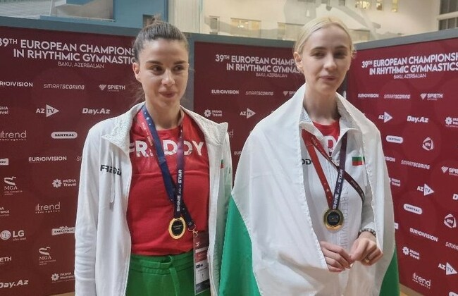 Треньорките на ансамбъла за девойки Кристина Илиева и Жанина Иванова: "Радваме се, че накрая взехме златни медали и на двата финала"