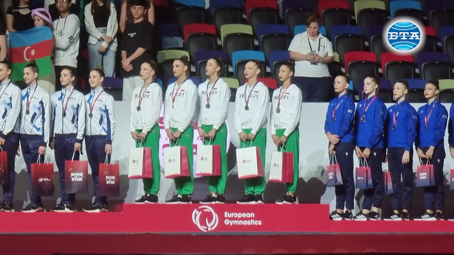 Ансамбълът донесе втора абсолютна европейска титла за България от първенството в Баку, три златни и един бронзов медал за гимнастичките днес
