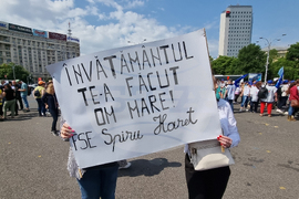 Румъния - протест - учители