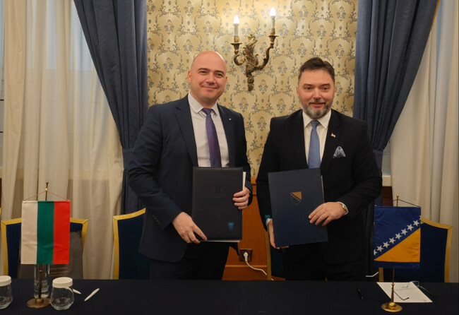 Министър Илин Димитров подписа меморандум за разбирателство в областта на туризма с Босна и Херцеговина