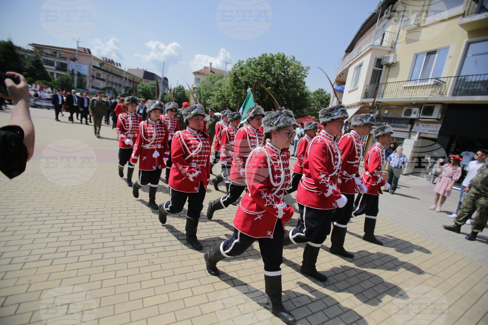 Kazanlak - flag ralley in memory of Bulgarian national poet Hristo Botev