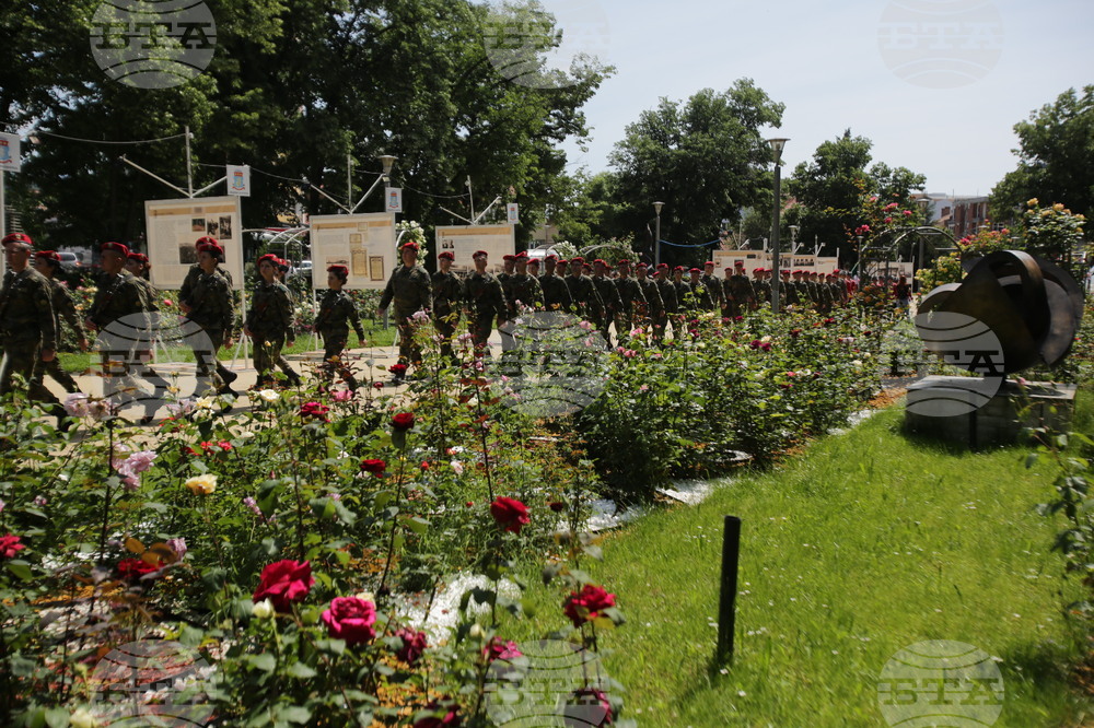 Kazanlak - flag ralley in memory of Bulgarian national poet Hristo Botev