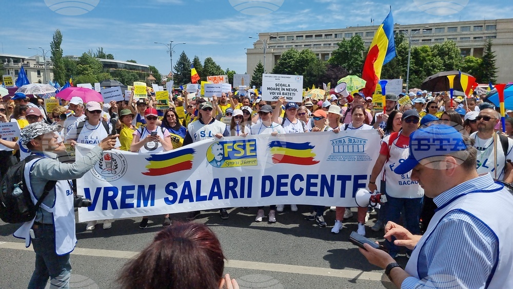Румъния - учители - протест