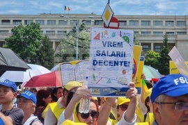 Румъния - учители - протест