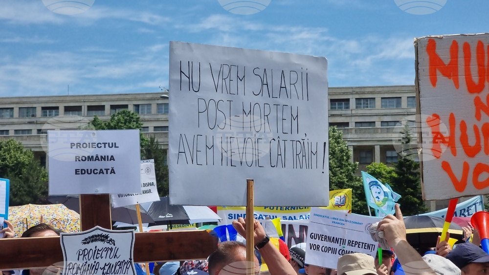 Румъния - учители - протест