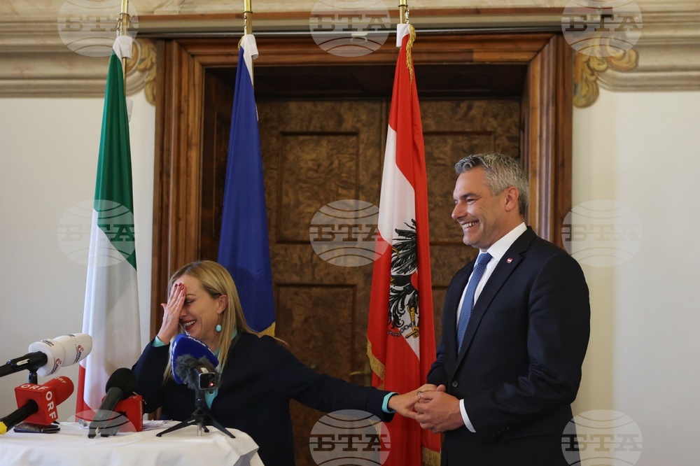 Австрия - Карл Нехамер - Джорджа Мелони - пресконференция - Европейски форум Вахау