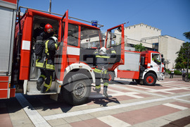 Благоевград - Общинска администрация - учение - пожар