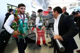 Борба - медалисти - посрещане