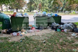 Северна Македония - предприятие за чистота - протест